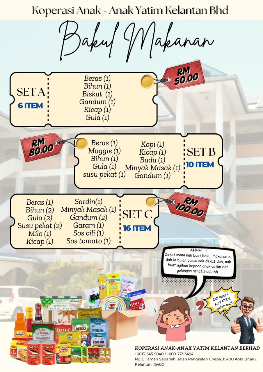 Bakul Makanan — risalah dan aktiviti KOYATIM
